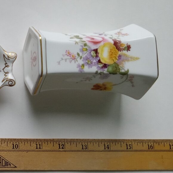 Royal Crown Derby Posies 2 Small Dishes & Vase Open Trinket Vanity Set of 3 Pcs. - Picture 6 of 16